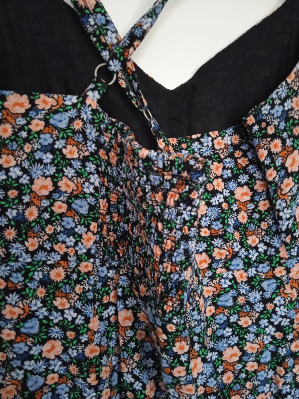 Robe longue d'été, fleurie tons bleus et orangés pimkie taille 36 – photo 4